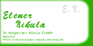elemer nikula business card